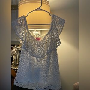 White Lilly Pulitzer eyelet top. Double layer. Medium